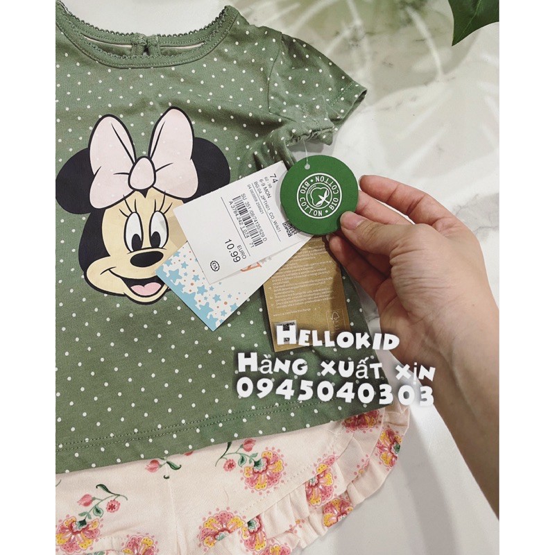 bộ minnie rêu quần hoa bèo