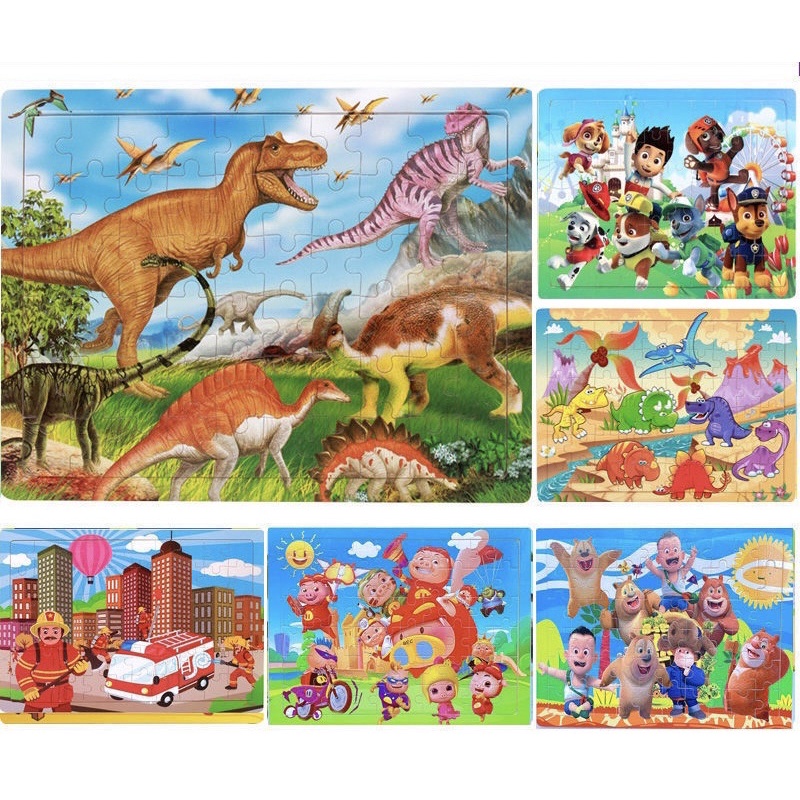 Đồ chơi bộ tranh xếp hình, ghép hình bằng gỗ 60 mảnh puzzle phát triển tư duy trí tuệ cho bé - tranh ghép gỗ 60 miếng