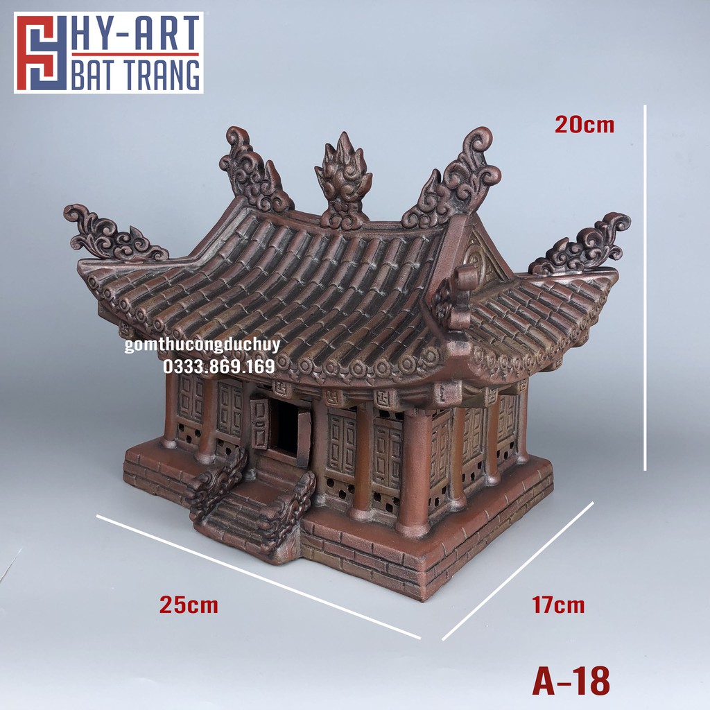 Tiểu cảnh hồ cá, trang trí bể cá cảnh, mô hình gốm đình làng HÀNG ĐẸP trang trí chậu cây bonsai