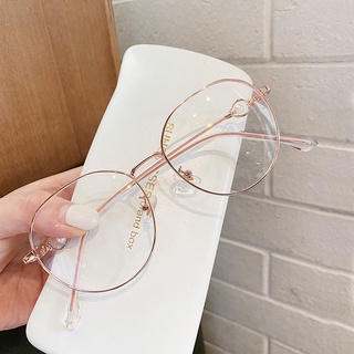 Kính gọng cận nữ cao cấp mắt tròn kim loại mảnh đính đá - Kính mắt giả cận phong cách Hàn Quốc 080
