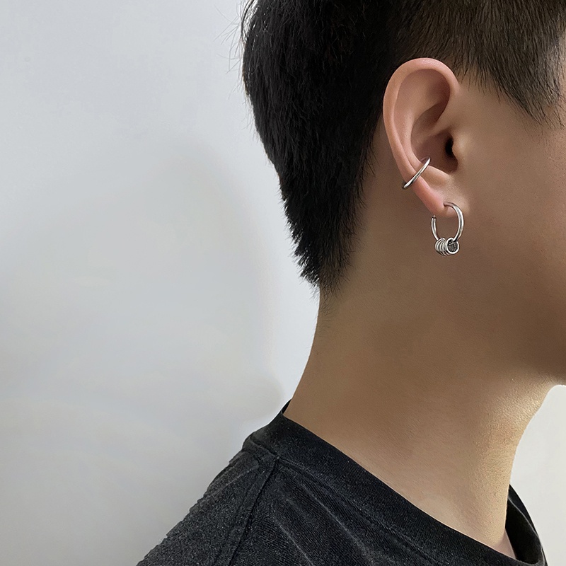 Bông Tai Tròn Bằng Thép Titan Phong Cách Hàn Quốc 19B182