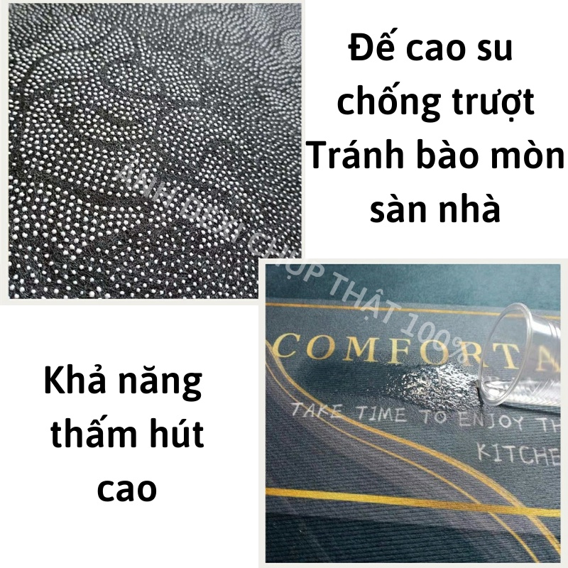 Thảm bếp lau chân dài chống trượt tốt, thảm lót chân thấm hút cao cấp DEXI