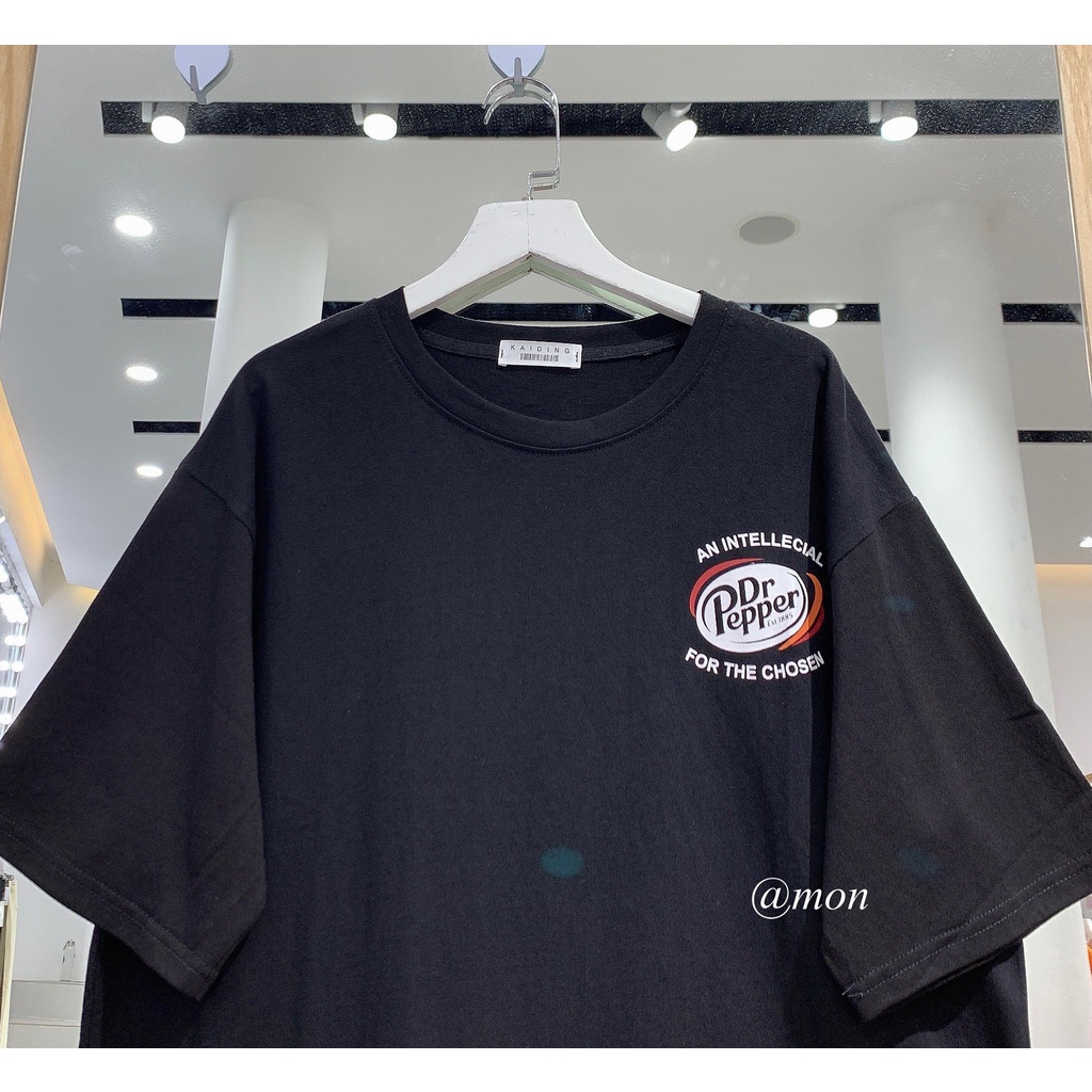 2101317 Áo phông nữ tay lỡ màu pastel chất cotton mịn mát form vừa hình in nổi
