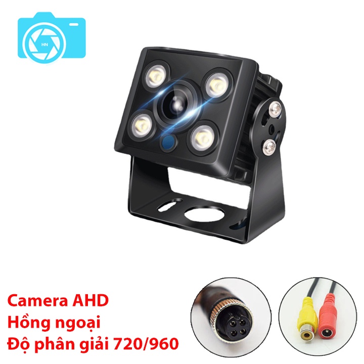 Camera AHD giám sát hành trình, độ phân giải 720p, góc nhìn rộng, đèn hồng ngoại, chân xoáy GX12 - 4 chân