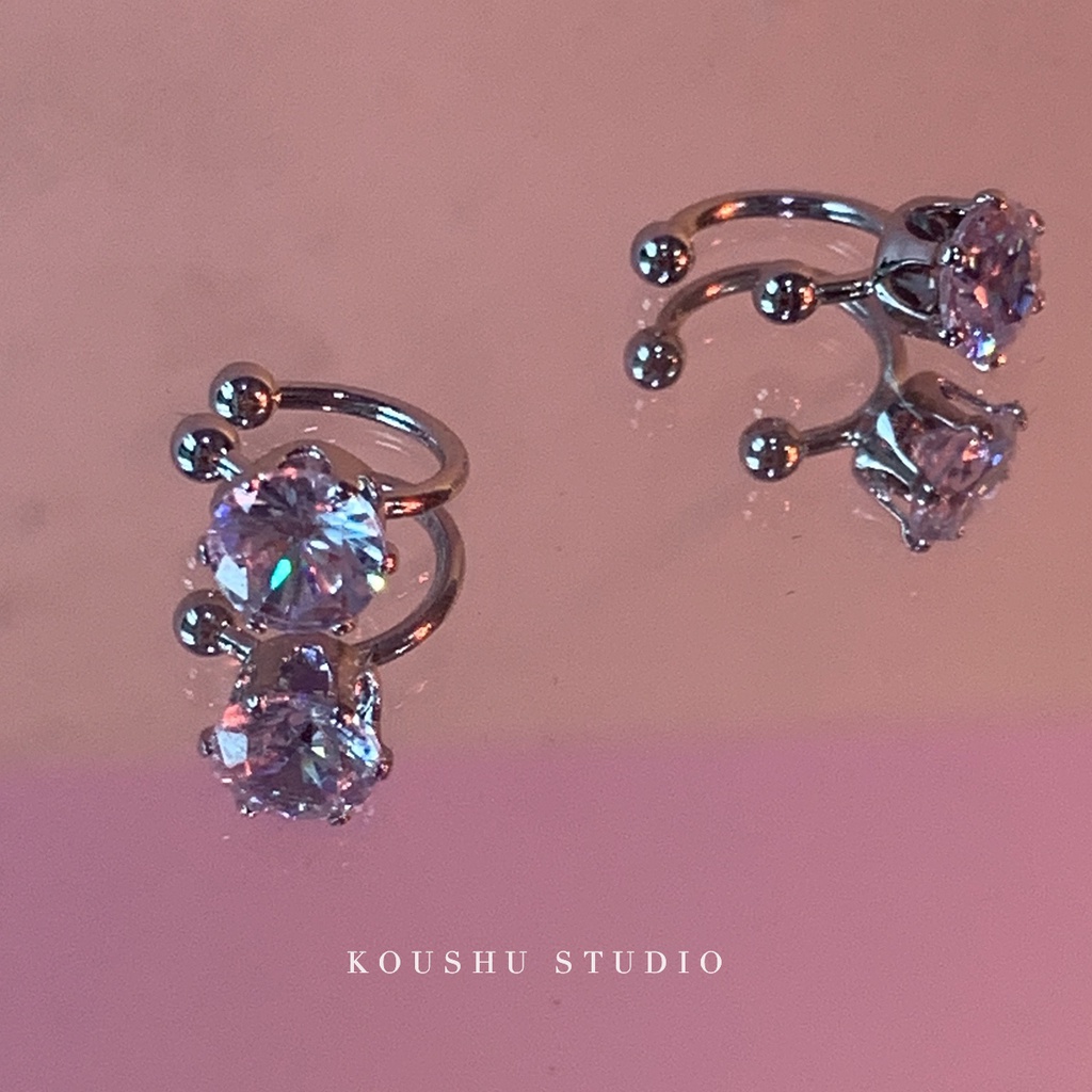 Khuyên Tai Đính Đá Phong Cách Hàn Quốc Đơn Giản Dễ Phối Đồ Dành Cho Nữ