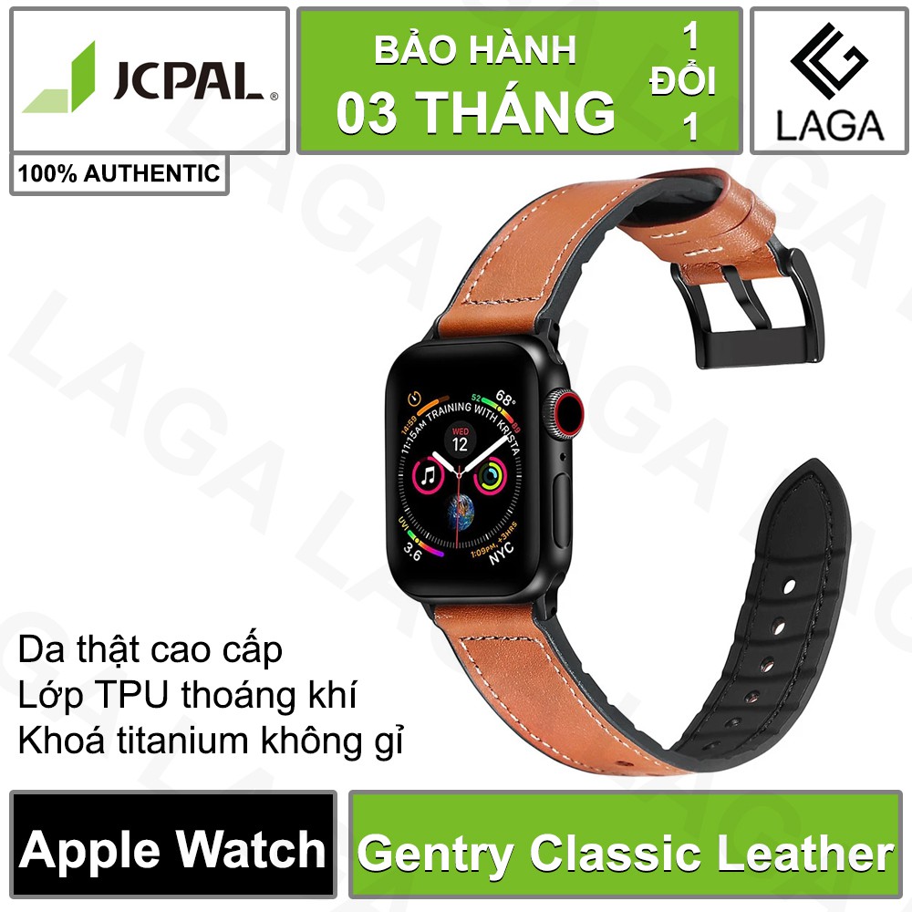 Dây Da Apple Watch JCPAL Gentry Classic Leather 38mm / 40mm / 42mm / 44mm / 41mm / 45mm