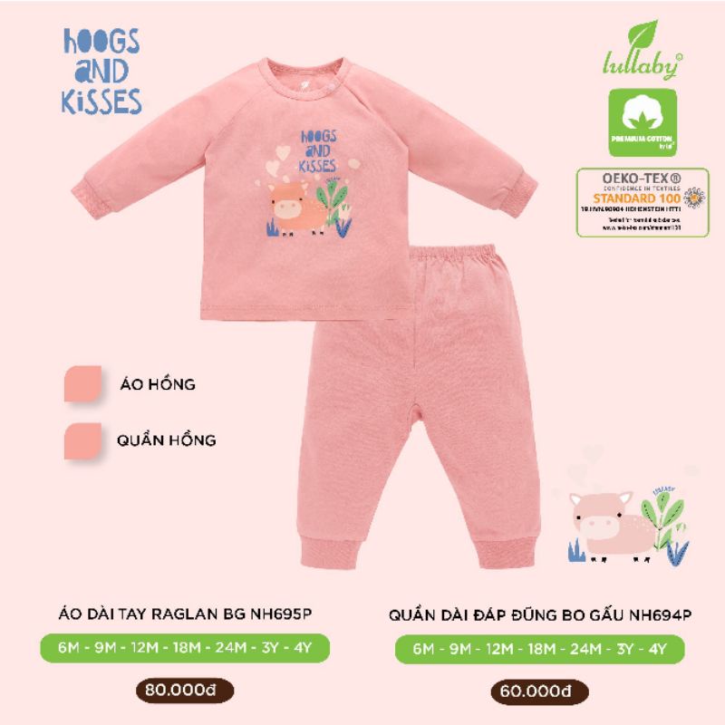 Lullaby -  (4 mẫu) Bộ dài tay, áo rời cotton mềm giữ nhiệt cho bé 5-17kg