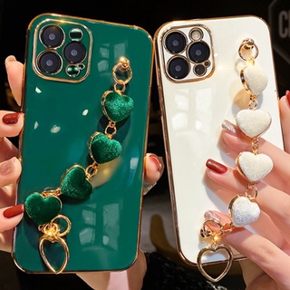 Ốp Điện Thoại Có Dây Gài Họa Tiết Trái Tim Cho iPhone 7 8 Plus XR X 13 12 11 pro XS max SE2020
