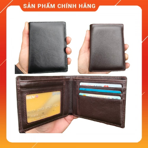 Ví da nam cao cấp ví da đứng ngang da bò chính hãng V128