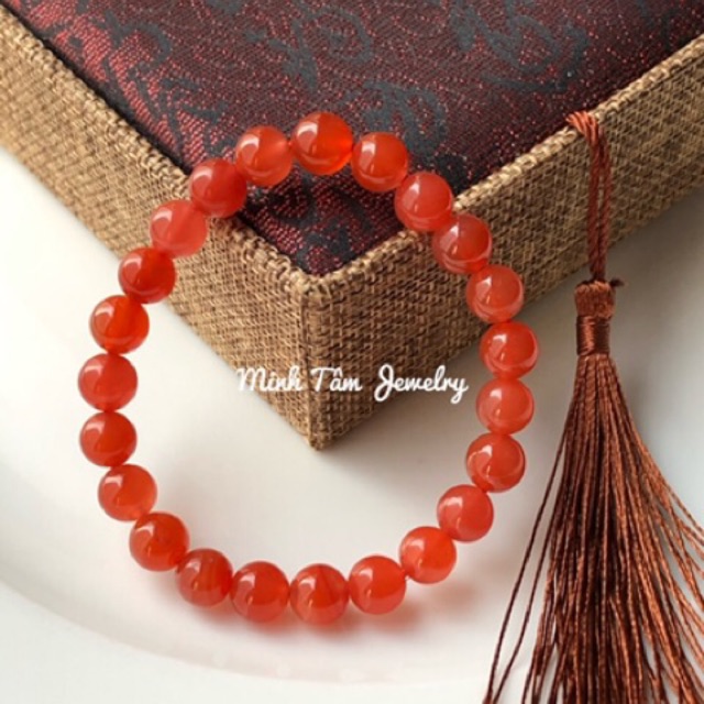 Vòng tay mã não Vip cỏ bốn lá bạc-Minh Tâm Jewelry