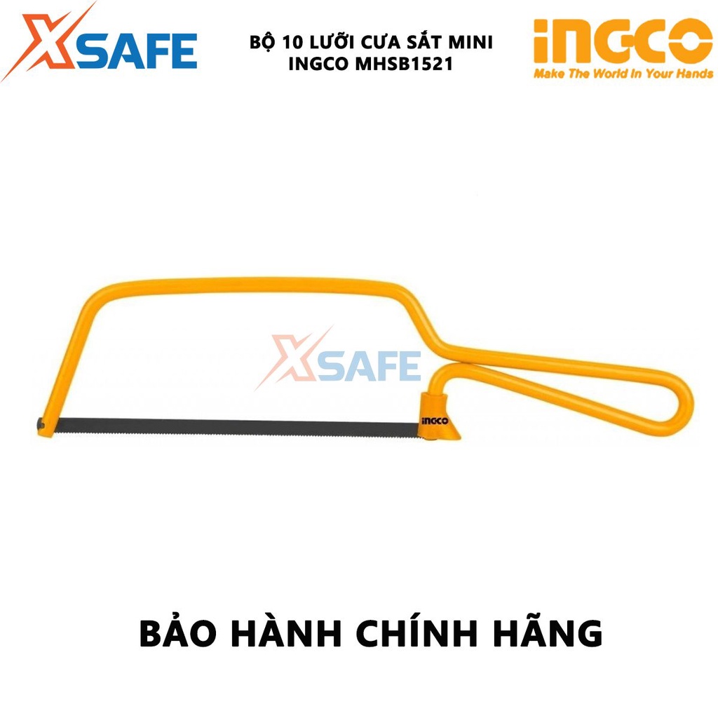 Bộ 10 lưỡi cưa sắt mini INGCO MHSB1521 size 150mm(6”), chất liệu 65Mn, 24 răng cưa