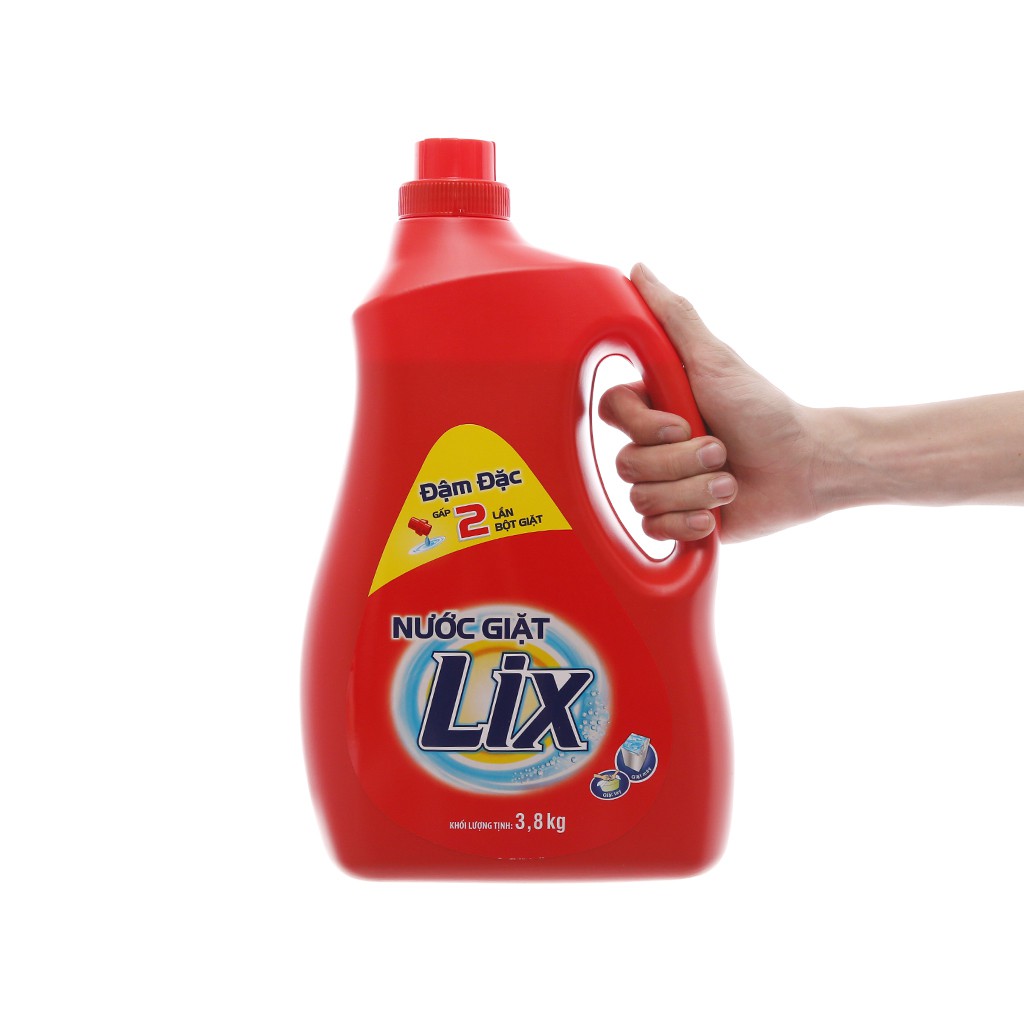 Nước giặt Lix đậm đặc dung tích 3.6Kg loại dùng cho giặt tay hoặc giặt máy  - Tẩy sạch cực mạnh vết bẩn