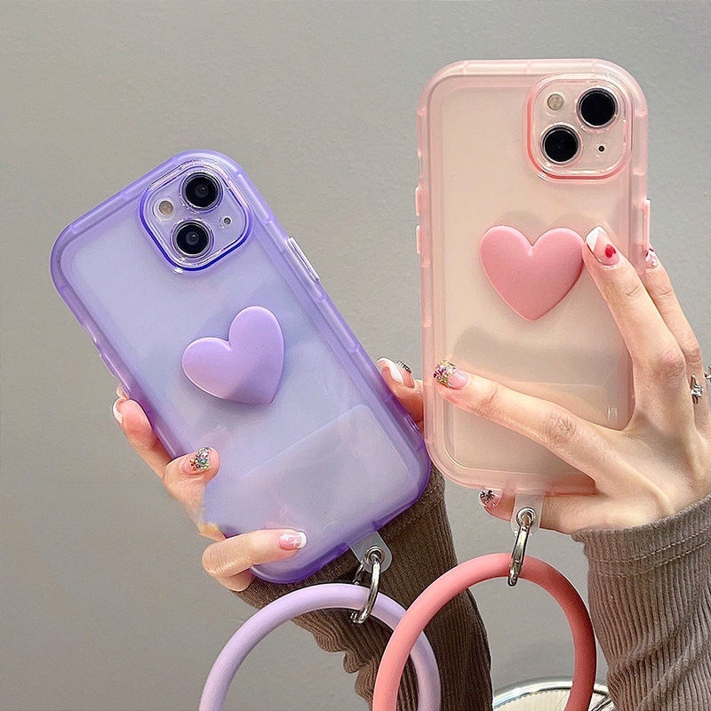 Ốp Điện Thoại Silicon Mềm Họa Tiết Trái Tim Dập Nổi Màu Trơn Cho IPhone 12 13 11 Pro Max X Xs Max Xr 7 8 Plus