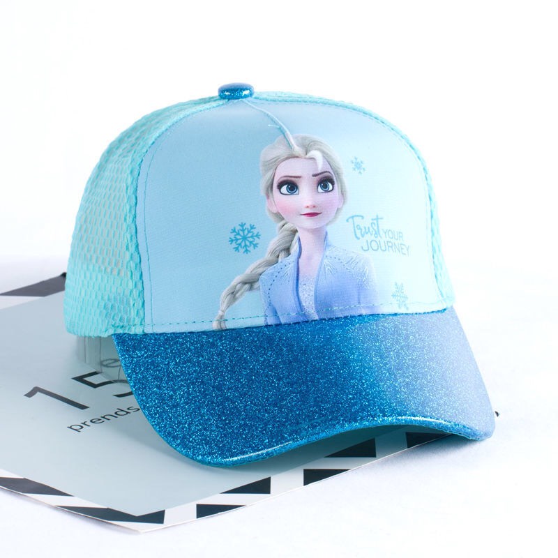 PW521 Xả kho nón lưới hoạt hình elsa học sinh cho bé gái 4-12y hàng nhập Vòng đầu 52-56cm