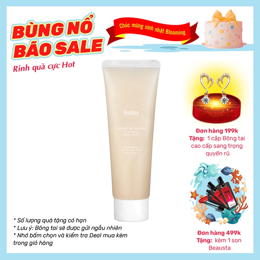 Mặt nạ ngủ cấp ẩm chuyên sâu dạng gel Huxley Sleeping Mask Good Night 30g / Kiềm Dầu Không Cần Rửa Lại