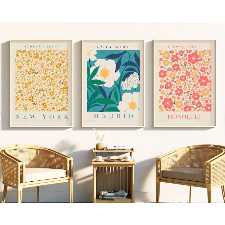 CAO CẤP - KHỔ LỚN - Set 9 Mẫu Tranh Hoa Lá Treo Tường Canvas Tối Giản Masstie Picasso BOHO Minimalism -  MELYHOME DECOR