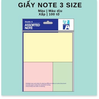 Double A Giấy Nhớ 3 Size Màu Dịu