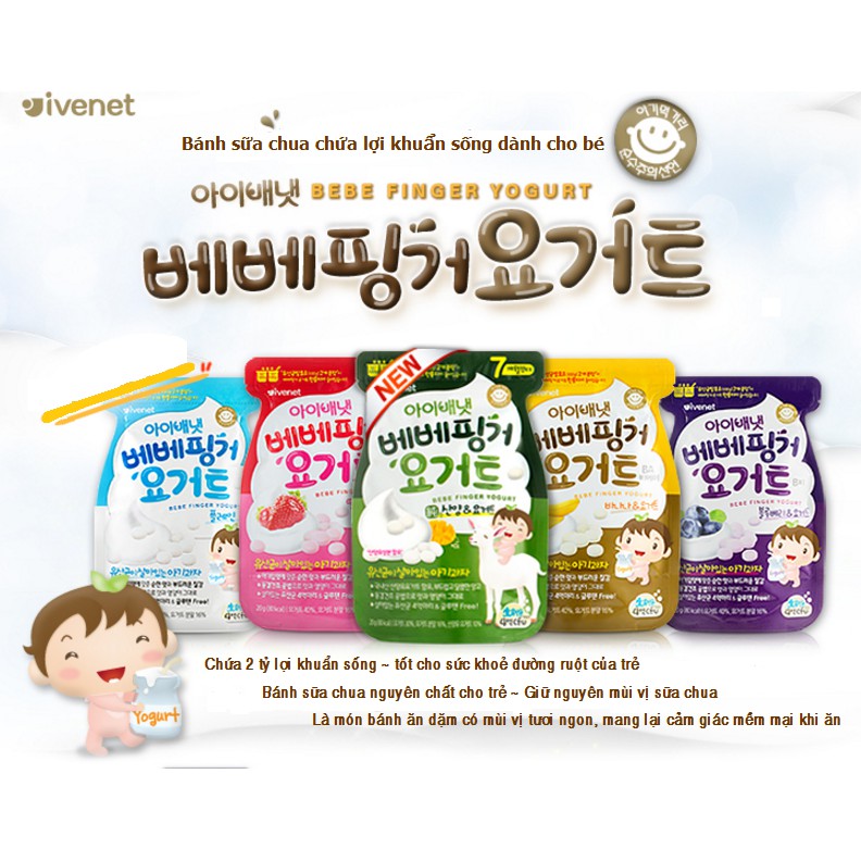 Mã MKBCS01 hoàn 8% xu đơn 250K Sữa chua khô Ivenet Hàn Quốc nhiều vị thumbnail