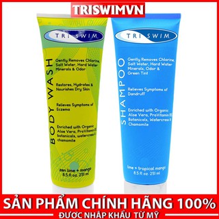 (DATE 03/24) Combo Dầu Gội, Sữa Tắm TRISWIM 251ml Loại Bỏ Clo, Mùi Clo Và Nước Muối