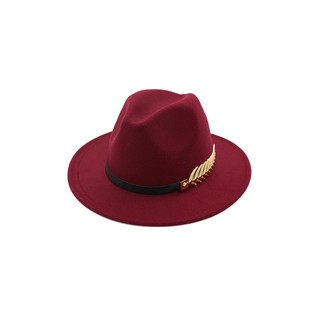 [- MÀU ĐỎ MẬN -] Mũ Rộng Vành Siêu Cấp Thời Trang Fedora Nam Và Nữ Dành Cho Quý Tộc