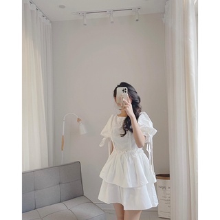 Váy nơ tay tầng 2 màu by samhyewear