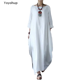 Đầm maxi dáng rộng vải lanh cotton phong cách Boho plus size cho nữ
 #4