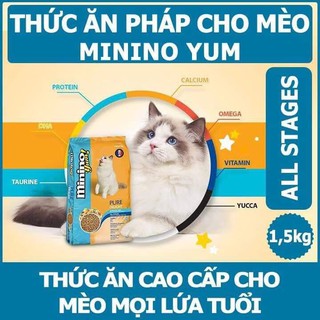 Thức ăn hạt cho mèo Minino Yum gói 350g