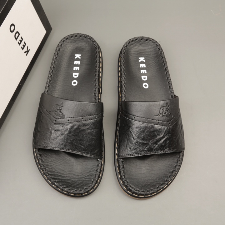 Dép đế may sẵn da bò quai ngang cao cấp KEEDO TL-708