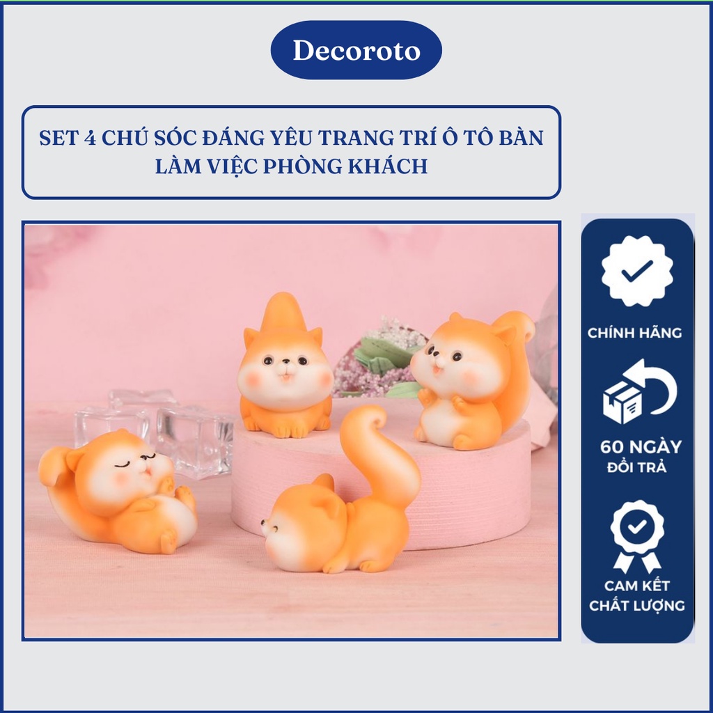 Phụ Kiện Trang Trí Phòng Ngủ Bàn Làm Việc Bàn Học Mô Hình Sóc Đáng Yêu Decor Ô Tô - Phụ Kiện Xe Hơi Decoroto Giá Rẻ