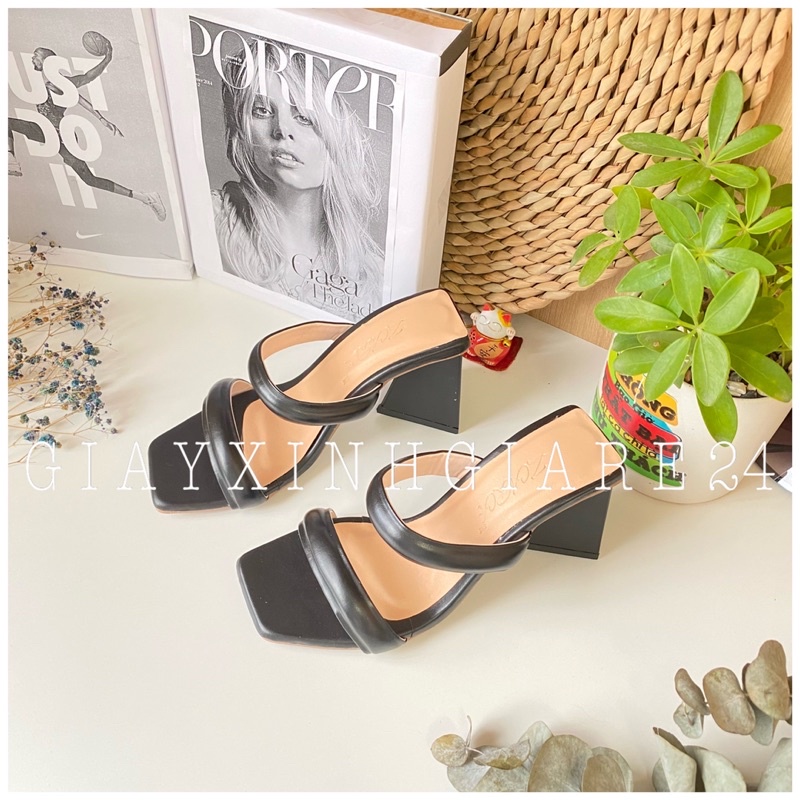 Guốc cao gót 2 quai tròn sang chảnh 2QT