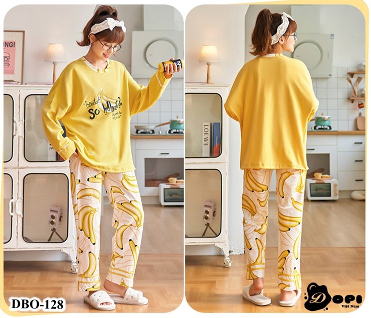 (DBO128) Đồ bộ mặc nhà thu đông dài tay cao cấp