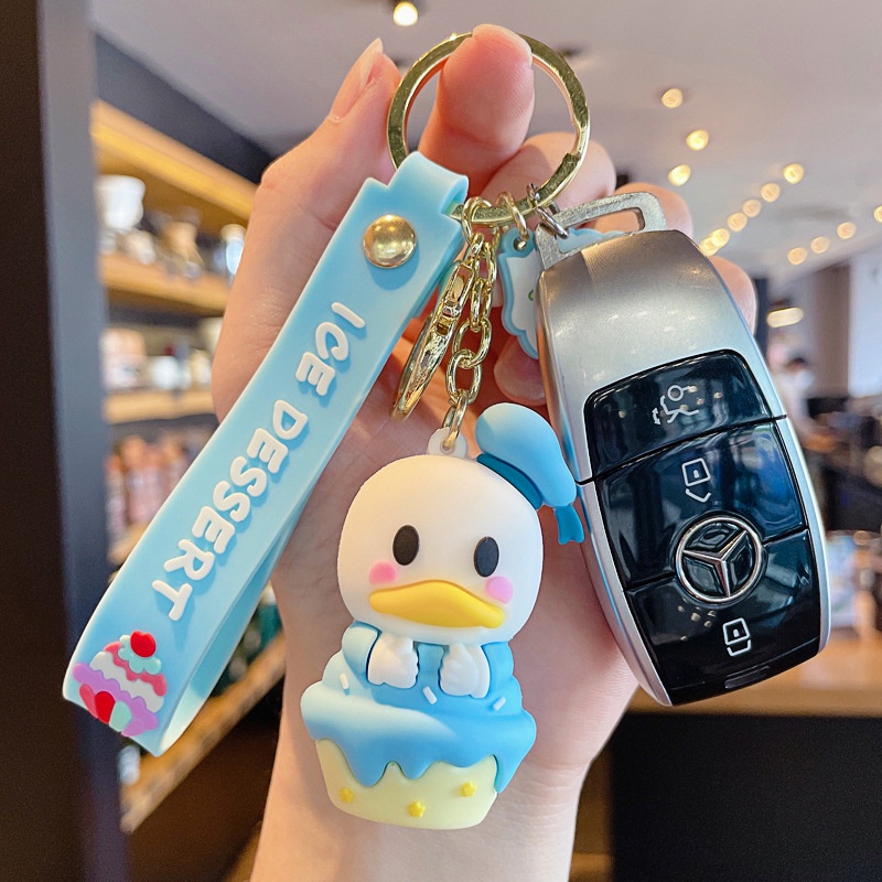 Móc Khóa PVC Hình Búp Bê Mickey/Minnie Hoạt Hình Đáng Yêu Trang Trí Ô Tô/Túi Xách