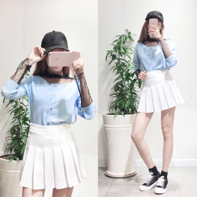 Chân váy tennis ulzzang cạp cao đủ màu