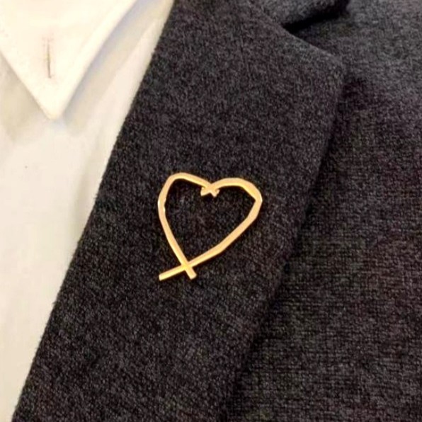 Cài áo Vest Nam thời trang hình trái tim GH-189, Lapel Pin cài áo vest Nam {Phụ kiện vest Nam - AdamZone}
