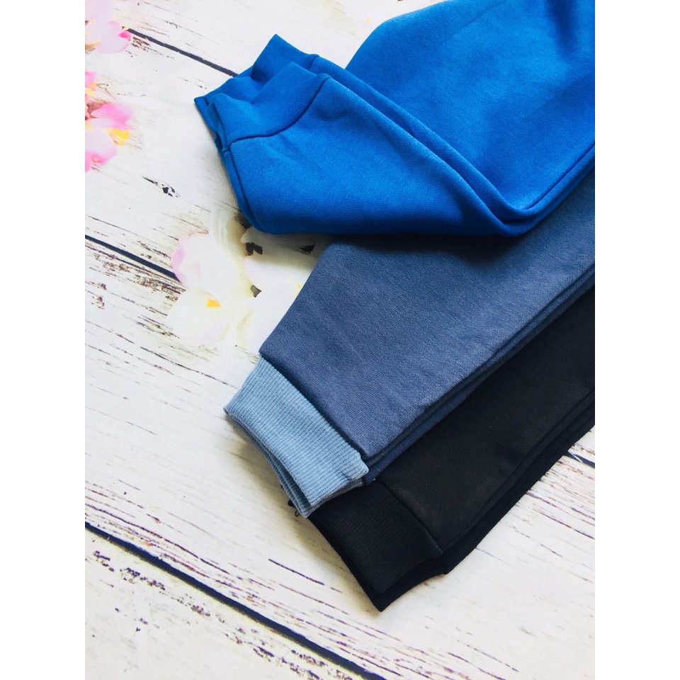 Combo 3 quần dài Jogger trẻ em - vải thun da cá co giãn - dày dặn - quần dài bé trai, bé gái - 3 màu ngẫu nhiên