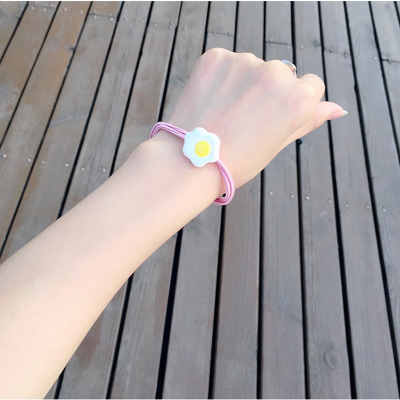 Dây buộc tóc cột tóc hình trứng rán xinh xắn đáng yêu Hàn Quốc