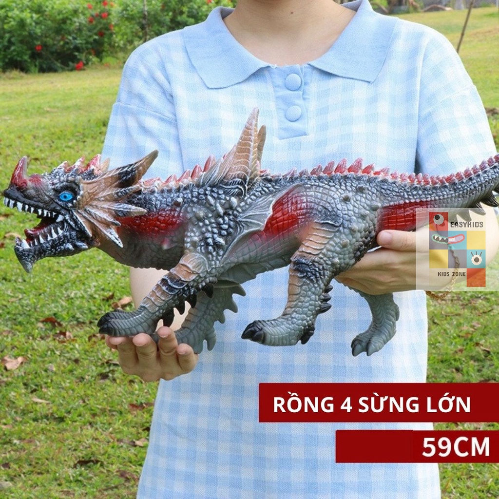 [Có sẵn] [Siêu sale] Mô hình khủng long cao su mềm nhiều mẫu BIG SIZE có tiếng gầm, mô hình rồng