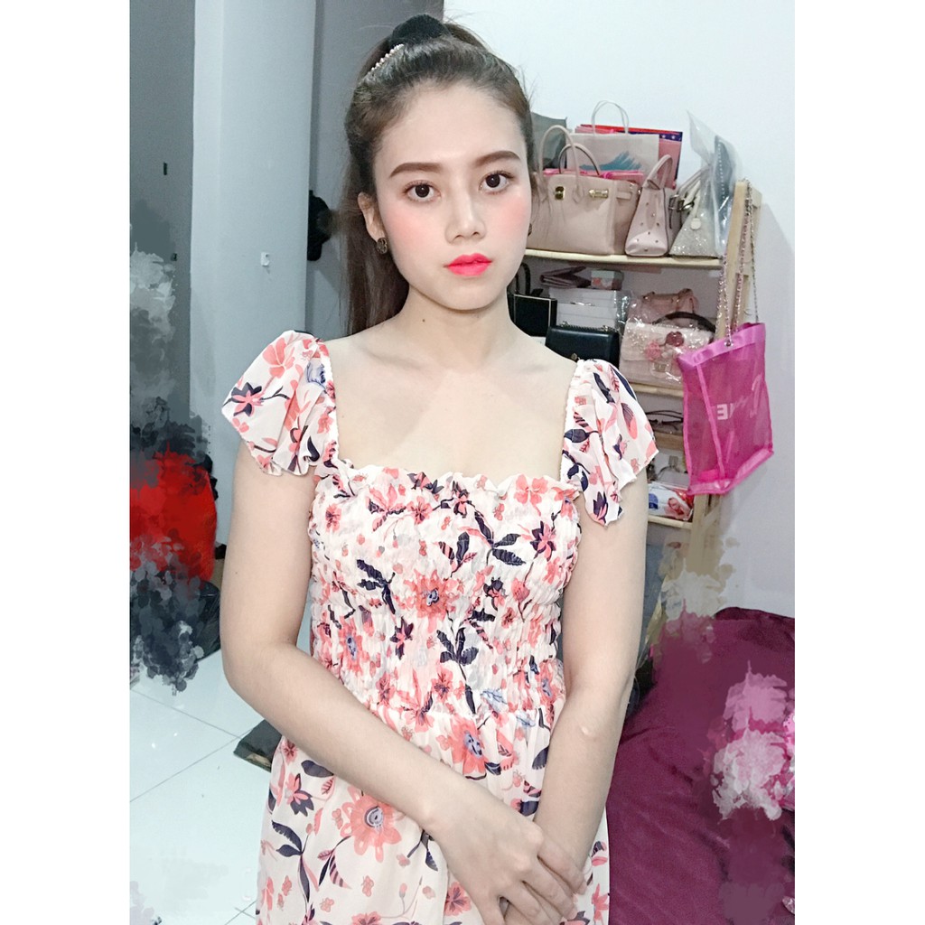 Hình Thật Đầm Maxi Hoa Cánh Tiên 2 Lớp Chất Voan Lụa 3 Màu Như Hình | BigBuy360 - bigbuy360.vn
