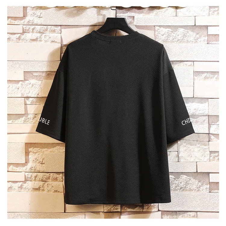 ÁO THUN TAY LỠ UNISEX NAM NỮ IN TROUBLE-CHILD - FREESIZE DƯỚI 75KG