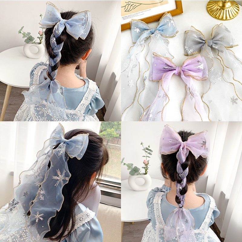 Kẹp tóc/ dây buộc tóc hình nơ xinh xắn cho bé gái