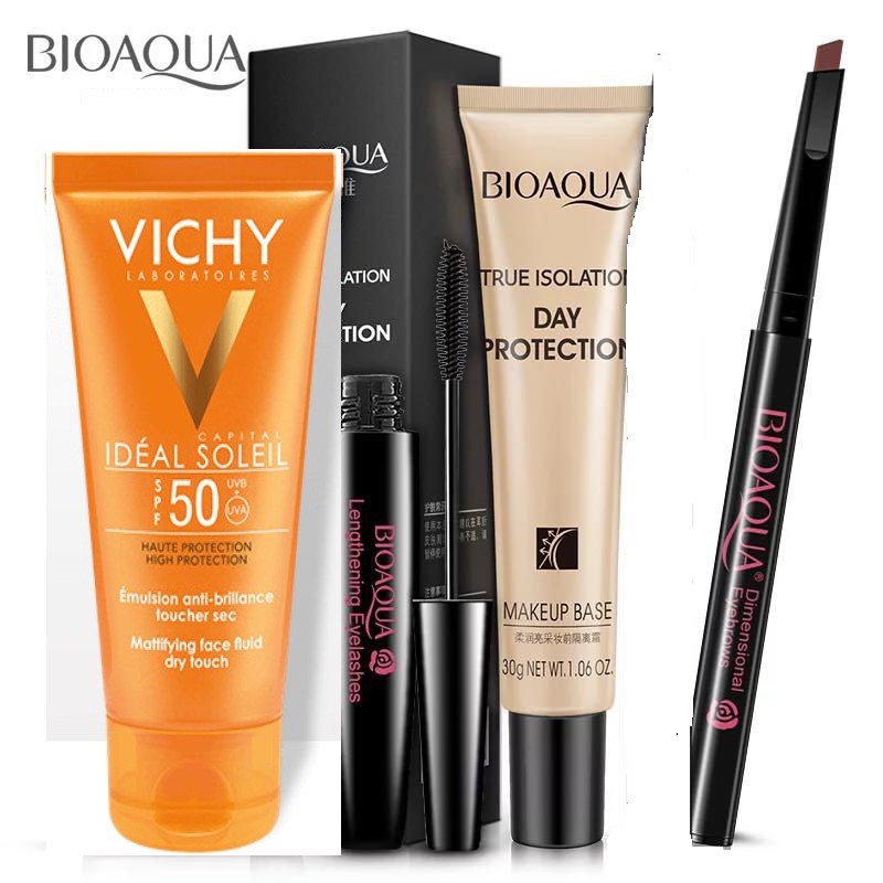 Set bộ trang điểm mắt cơ bản bioqua có kem chống nắng dưỡng da