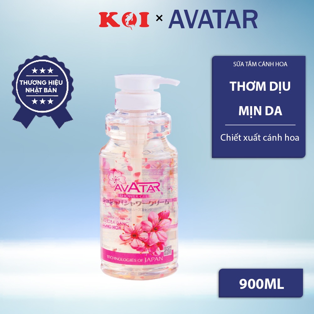 Sữa tắm nước hoa Avatar Jojoba Nhật Bản chiết xuất hoa anh đào 900ml