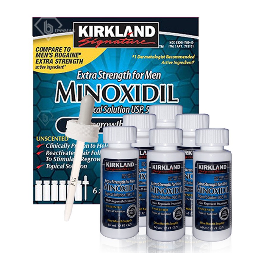 Minoxidil 5% Kirkland chính hãng - Thuốc Mọc Râu Tóc - Trị Hói - Dưỡng rậm Chân Mày - Hàng nhập khẩu