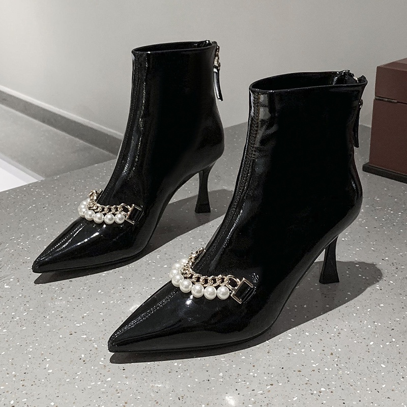 💗Boot Nữ  Boot Nữ  Cổ Thấp💗Giày Bốt Cao Gót Mũi Nhọn Thời Trang Cá Tính Cho Nữ