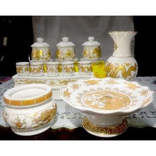 Ly nước thờ cúng rồng vàng