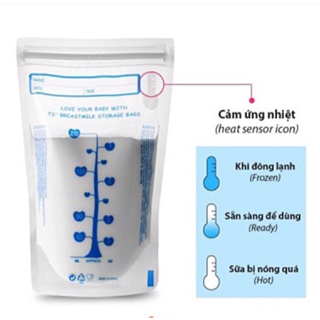 Túi trữ sữa Unimom loại 30 pcs cảm ứng nhiệt chính hãng