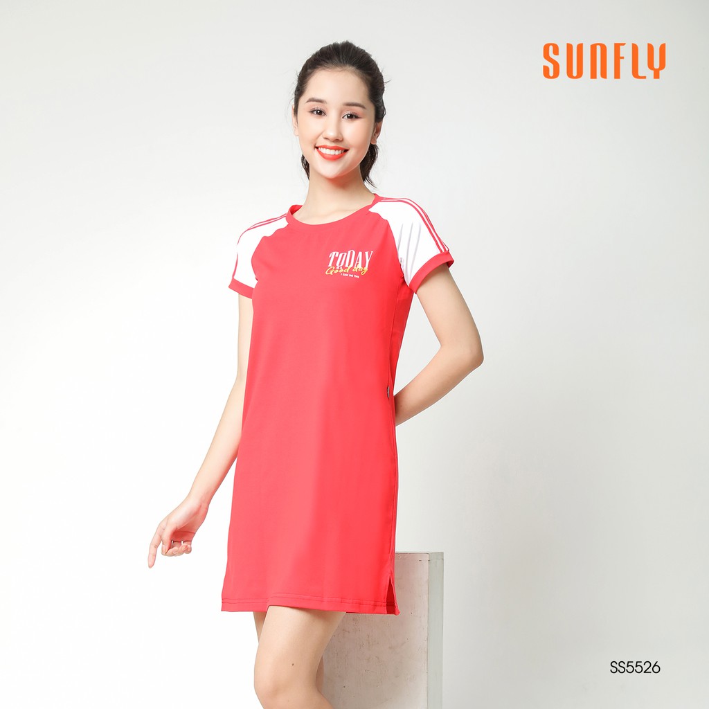 Đầm thể thao cotton SUNFLY Xuân Hè cộc tay SS5526