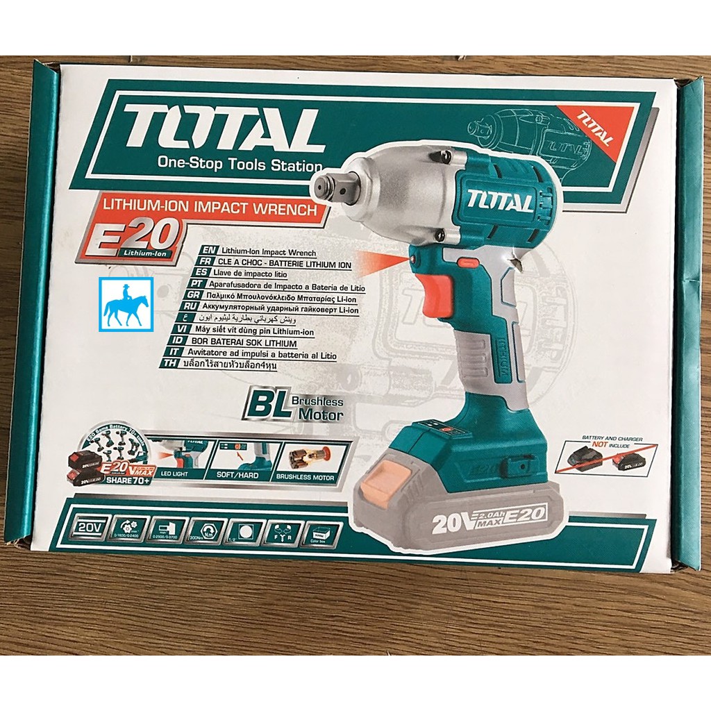 Máy Bắt siết Bulong Đầu 1/2inch Dùng Pin Sạc 20V TOTAL TIWLI20010