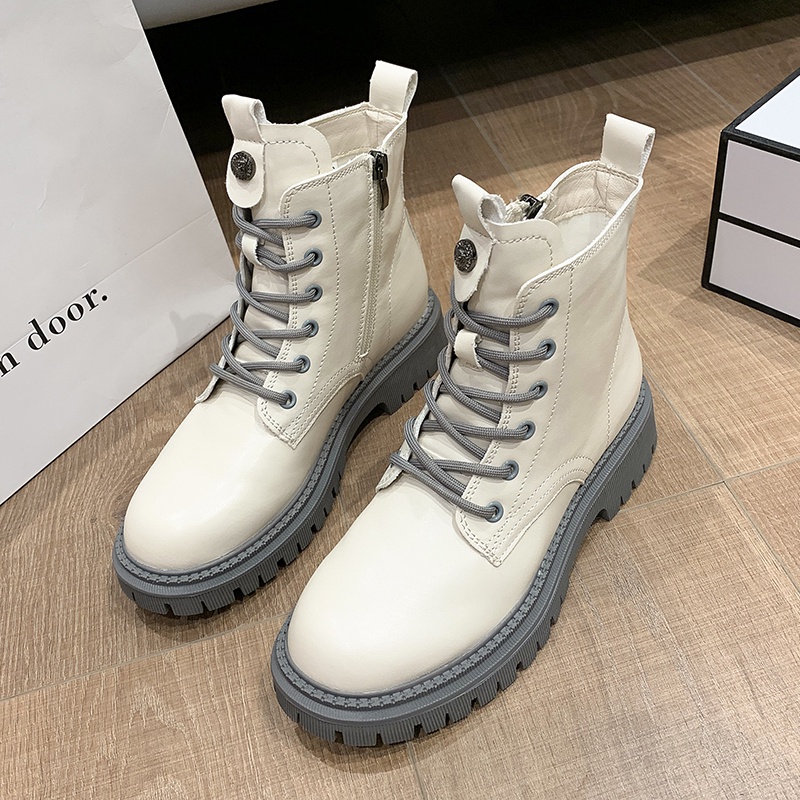 Giày bốt nữ IELGY cao đến mắt cá cột dây phong cách Anh Quốc retro thời trang cá tính  | BigBuy360 - bigbuy360.vn
