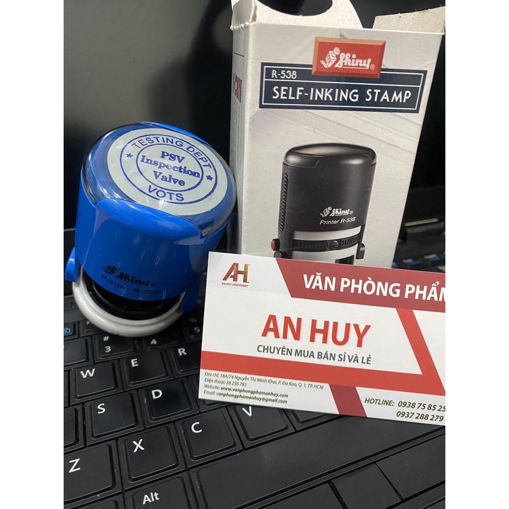 Khắc dấu tròn Shiny R-538 đường kính 38mm